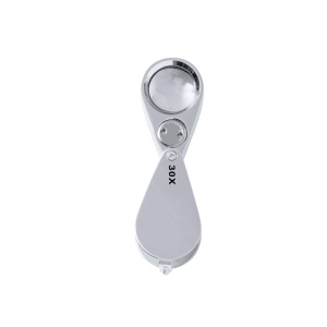 Yoplin 30X - Magnifier Metal 2 Leds. Button Batteries Included