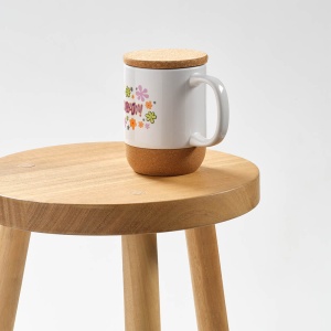 AO Cană Ebro ceramică, capac și bază din plută 380 ml. Sublimare - Img 7