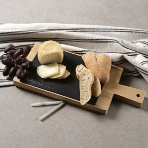 AO Claudel Board Slate and Bamboo with Handle and Chalk