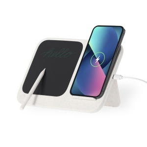 Artic - LCD Writing Tablet Charger Wheat Straw/ Bamboo Wireless 15W. Pen and Button Battery Included - Img 2