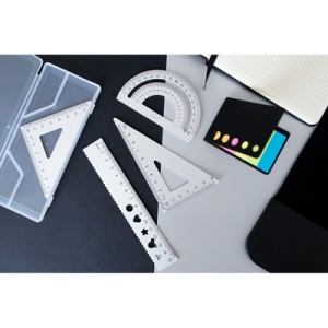 AX™ Set de școală, riglă, 2 triunghiuri și protractor | Kaulana