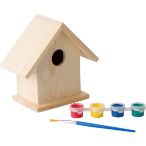 AX Birdhouse for painting, paints and brush