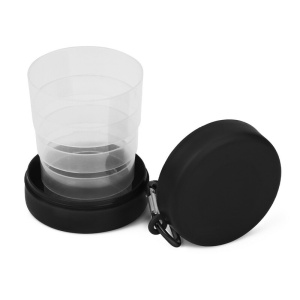 AX Cană de călătorie pliabilă 220 ml cu clemă tip carabină