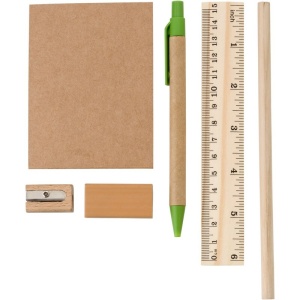 AX School set, pencil case, pencil, ball pen, notebook, ruler, eraser and pencil sharpener