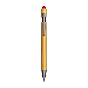 Bamboo and metal click pen. Burnished details and touch screen grommet - Img 7