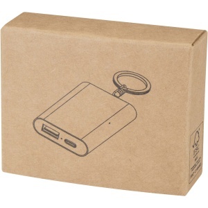 Baterie externă Arcturus 2000 mAh din aluminiu reciclat cu breloc - Img 3
