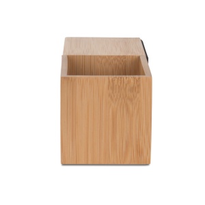 BLUE C™ Desk clock with organizer BAMBOO