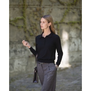 Brighton Long Sleeve Polo Women - Elegant Knitted Polo Fabric: 190 g/m²