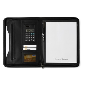 Charles Dickens® conference folder approx. A4 with notebook and calculator