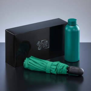 CO Active Set: sticlă termică pentru apă 500 ml și umbrelă automată