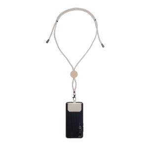 Cotton badge/cell phone lanyard with personalization tag and bamboo insert - Img 2