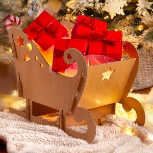 GC Counter or floor display for gifts in the shape of a santa's sleigh - Img 2