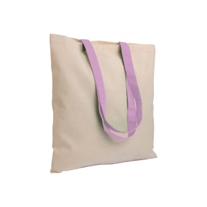 Geantă de cumpărături din bumbac natural 135 g/m2 cu mânere lungi colorate - Img 4