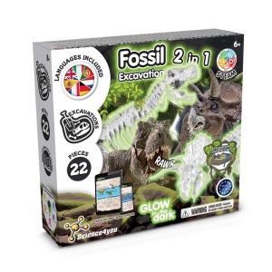 HI 2 in 1 Fossil Excavation Kit I. Joc educațional pentru copii