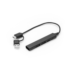 HI BENIOFF. A multifunctional hub that expands your device’s connectivity, made from recycled PET (33% rPET) and recycled aluminium (31% rAL)