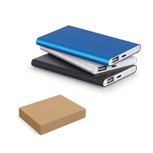 HI MARCET. Power bank slim 4'000 mAh din ABS reciclat (70% rABS) și aluminiu reciclat (30% rAL)