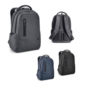 HI RE-BOSTON. Water-resistant 2Tone recycled nylon laptop backpack with 210D compartment