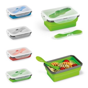 HI SAFFRON. Lunch Box. Retractable hermetic box in silicone and PP 640 mL