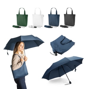 HI SKYLAR. 2-in-1 umbrella with recycled polyester shopping bag included