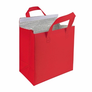 Laminated non woven cooler bag 100 g/m2 with velcro closure, 27 x 28 x 6 cm - Img 6
