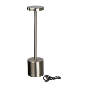 MC Stainless steel table lamp with rechargeable batte
