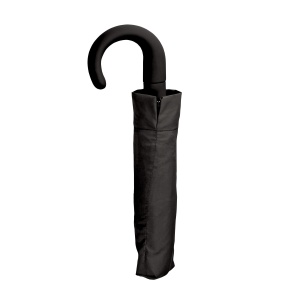 ON™ Automatic compact umbrella with curved rubberised handle and matching pouch