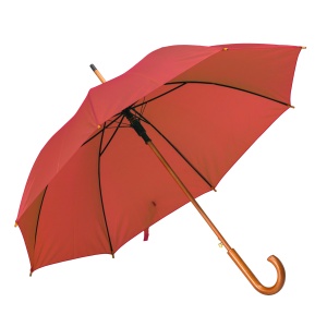 ON™ Automatic umbrella with wood shaft, ferrule and handle