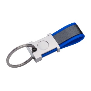 ON™ Keyring in burnished metal and two-tone PU, with space suitable for resin logo