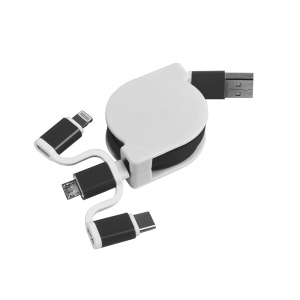 ON™ Retractable charging cable USB, Type-C, lightning and micro USB