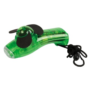 ON™ Mini pocket fan with built-in 2-LED torch light (AA batteries not included)