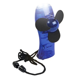 ON™ Mini pocket fan with built-in 2-LED torch light (AA batteries not included)