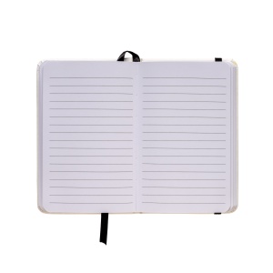 ON™ PU notebook with coloured elastic, ruled sheets (80 pages), satin bookmark