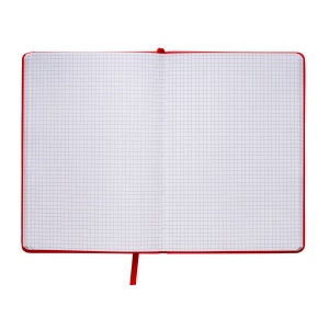 ON™ PU notebook with coloured elastic, squared sheets (80 pages), satin bookmark