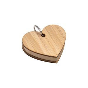 ON™ Heart-shaped sticky notes (80 pages), bamboo cover