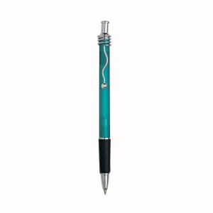 ON™ Snap pen with frosted barrel, metal wavy clip and rubberised grip