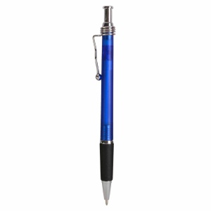 ON™ Snap pen with frosted barrel, metal wavy clip and rubberised grip