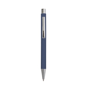 ON™ Recycled paper snap pen, chrome-plated details and metal clip