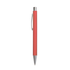 ON™ Recycled paper snap pen, chrome-plated details and metal clip