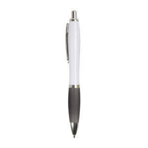 ON™ ABS plastic snap pen with white barrel, Italian flag-coloured grip and metal clip