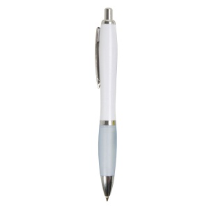 ON™ ABS plastic snap pen with white barrel, Italian flag-coloured grip and metal clip