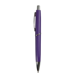 ON™ ABS plastic snap pen with coloured barrel and metal clip, jumbo refill