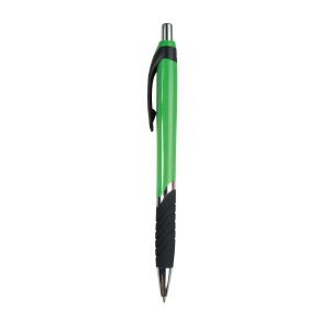 ON™ Plastic snap pen with coloured barrel, rubberised grip and chromed details