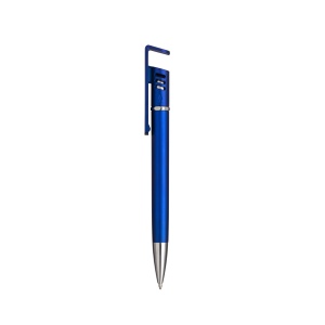 ON™ Plastic twist pen with metallic barrel, mobile phone holder and rubber touch