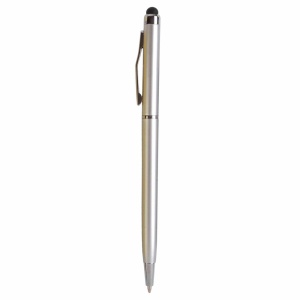 ON™ Plastic twist pen with touchscreen rubber tip and metal clip