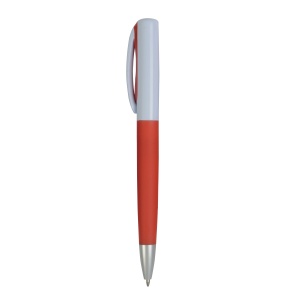 ON™ Plastic twist pen with rubberised coloured grip