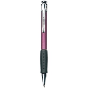 ON™ Plastic snap pen with metal clip and rubberised grip