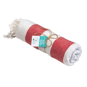 ON™ Recycled cotton fringed beach towel, size 90x170 cm