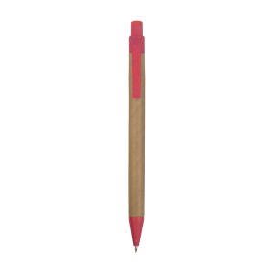 ON™ Push button ball pen with recycled carton barrel and wheat-straw (50%) and PP (50%)