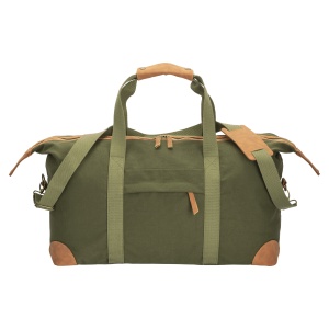 ON™ Recycled canvas duffle bag. Adjustable and removable shoulder strap with metal buckles