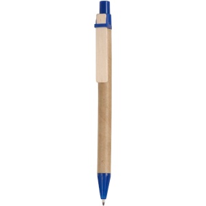 ON™ Recycled paper snap pen, coloured PP and wheat straw details, wooden clip